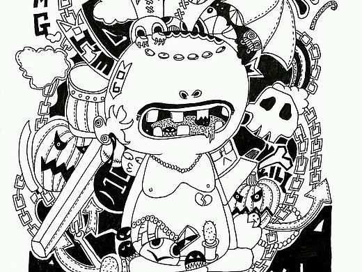 黑白插画