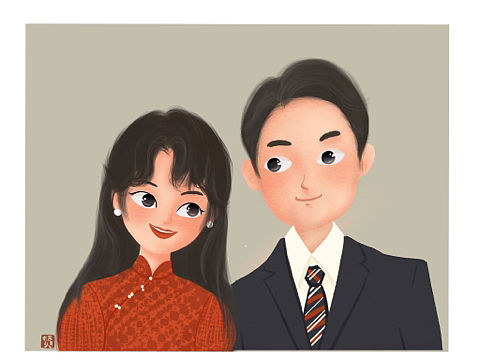 手绘婚纱照