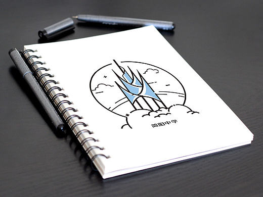 简阳中学校门简笔