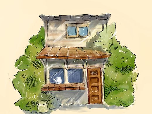 板绘  插画  临摹水彩