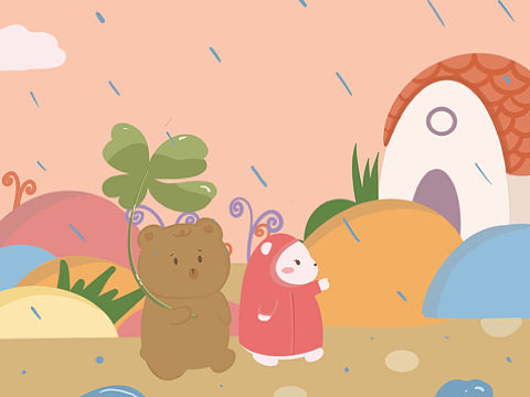 原创插画 我不喜欢下雨天 但我喜欢和你一起的下雨天