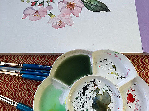 手绘插画 桃花（个人主页-ZNDE1MDAwMDA=） - 创作习作 - 站酷设计师果子李emily原创素材 - 站酷ZCOOL