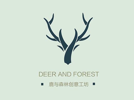 《鹿与森林创意工坊》品牌logo设计