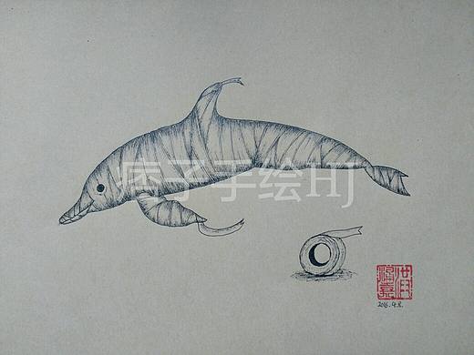 原创插画装饰画《回不去的过去》，大家都来保护海洋环境吧