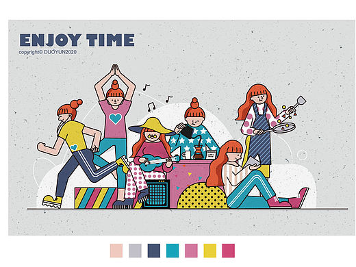 矢量插画enjoy time