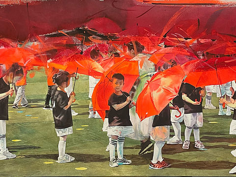 红伞下的少年