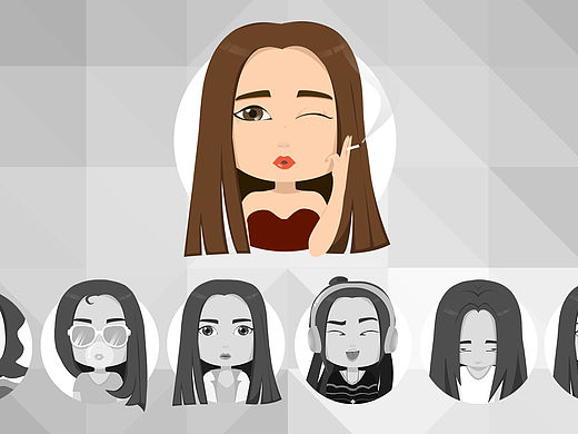 UI矢量头像-卡通自拍