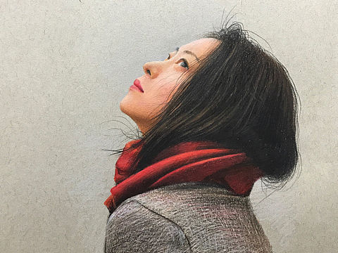丹子何彩铅  人物与多肉