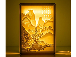 函关雪霁图 唐寅 纸雕