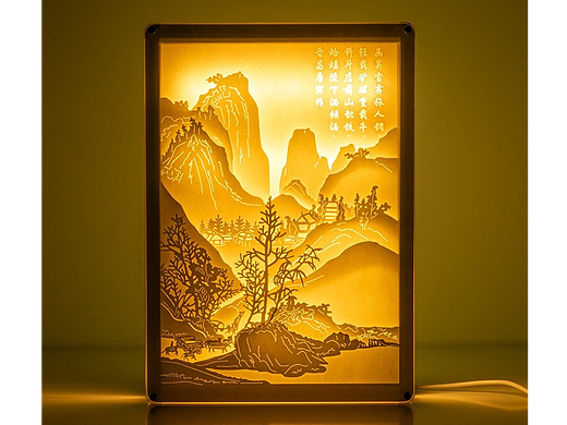 函关雪霁图 唐寅 纸雕