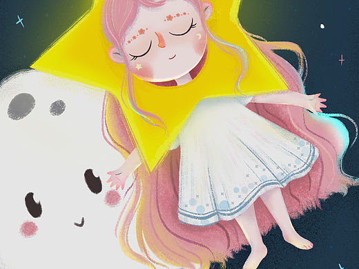 原创插画♡星月快乐🌙✨✨（个人主页-ZNDgwNTkyMTY=） - kids illustration - 站酷设计师开森盈吖原创素材 - 站酷ZCOOL