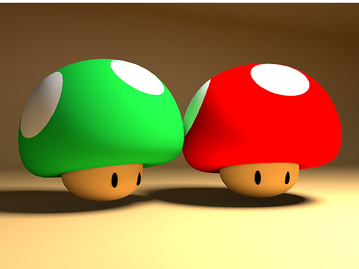 C4D实战渲染案例-蘑菇头