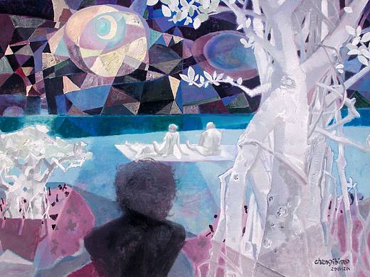 在红树林晒月光