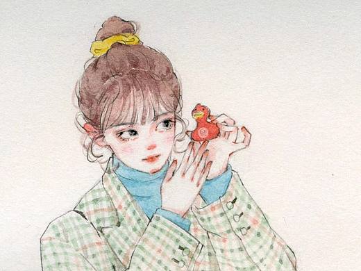 少女日常定格速写本上的水彩手绘元气少女头像水彩教程