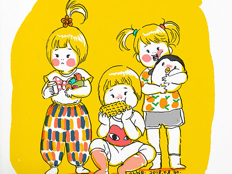三胞胎（个人主页-ZMjk5NDAwNzY=） - 儿童插画 - 站酷设计师芋艿儿原创素材 - 站酷ZCOOL