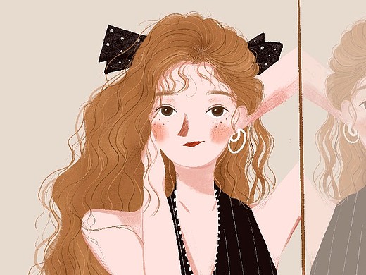 人物插画——卷发女孩