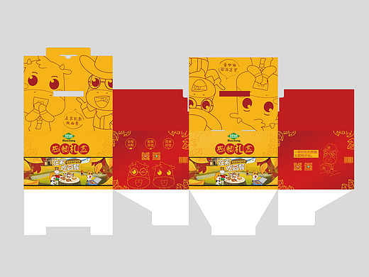 天猫酣畅食品   小牛卡通 高端礼盒 包装设计