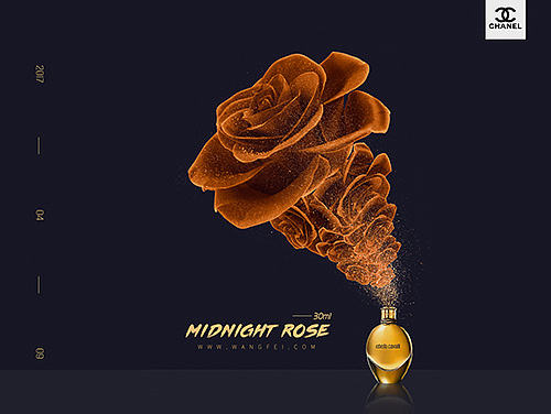 玫瑰香水奢侈品海报设计