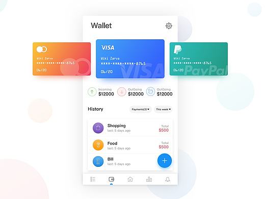 UI临摹-Budget Tracking app design（个人主页-ZMjEwNjI0OTY=） - APP界面 - 站酷设计师龙七七_原创素材 - 站酷ZCOOL