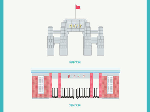 学校大门线条设计