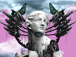 一张赛博超现实作品