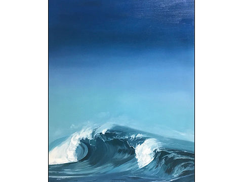 油画风景《海浪》4