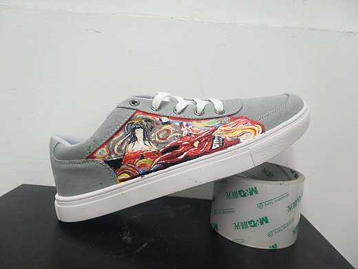 浮世绘鬼怪。手绘鞋（个人主页-ZMzUzMDU0Njg=） - 艺术插画 - 站酷设计师变秃也变强原创素材 - 站酷ZCOOL