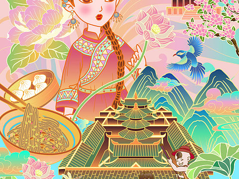 国风插画 中国风