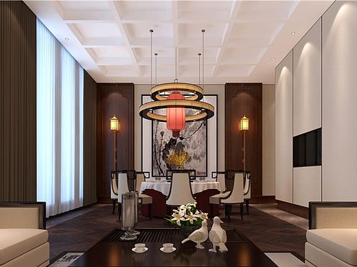 中餐厅设计-中式餐厅设计方案-新中式餐厅设计效果图-现代中式餐厅包房设计-上海勃朗餐厅设计作品