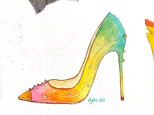 手绘彩铅画小熊玩具