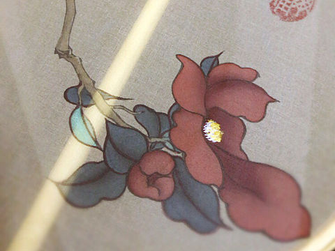 山茶花团扇