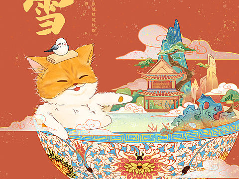 故宫御喵房——二十四节气明信片