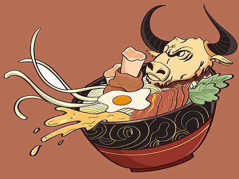 一個(gè)牛肉面館的墻面ip（個(gè)人主頁-ZNTU3OTUwNDA=） - 商業(yè)插畫 - 站酷設(shè)計(jì)師你何兄原創(chuàng)素材 - 站酷ZCOOL