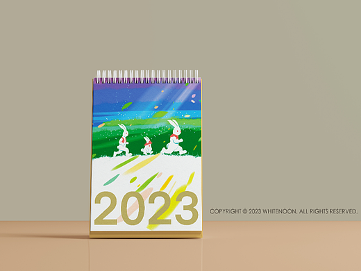 2023原创插画兔年台历|手机月历壁纸