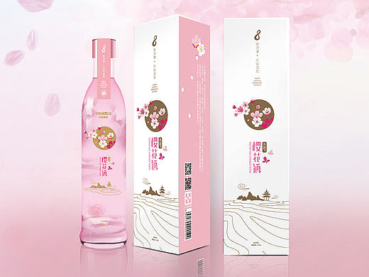 樱花酒包装设计