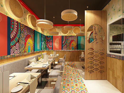 一家米线店设计效果图  餐饮设计 米线店照片