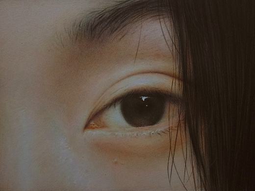 彩铅画，临摹冷军《蒙娜丽莎》局部。