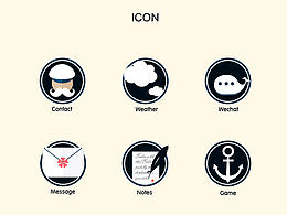 扁平化海洋主題圖標(biāo)（icon）