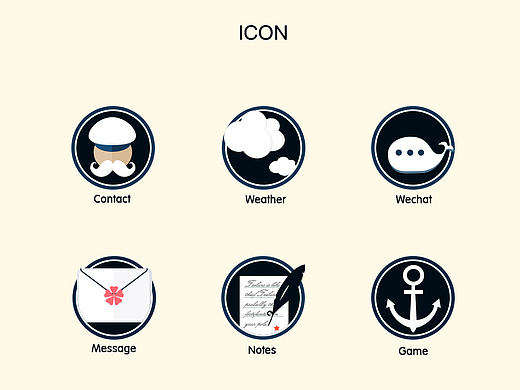 扁平化海洋主题图标（icon）