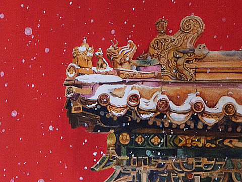 【故宫红墙雪景】 檐上仙