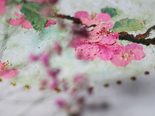 《早安春天》油画棒海棠花