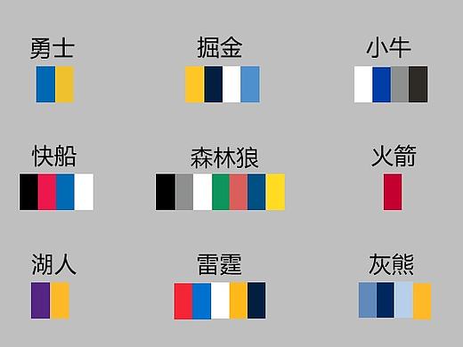 NBA球队logo色块整理
