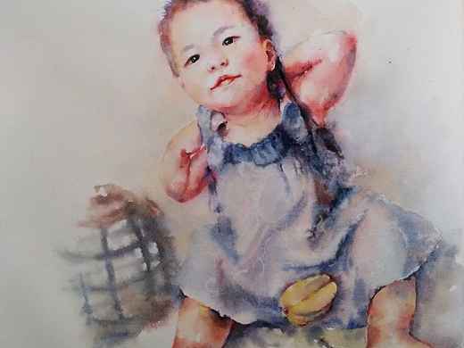 水彩幼儿艺术照