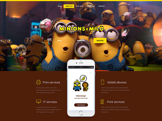 MINIONSBABY x MILO//app(web design)