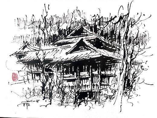 建筑风景手绘