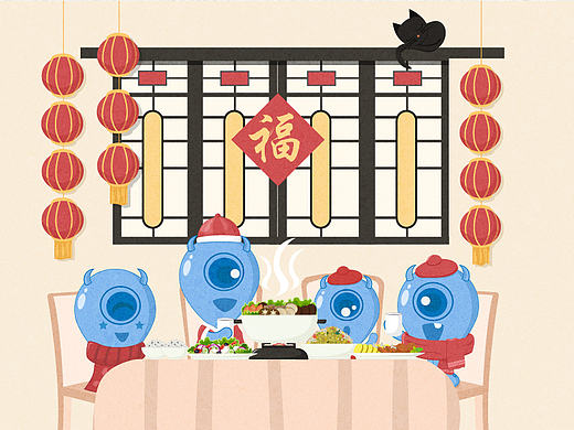 公司新年插画（个人主页-ZMjAxMTE2ODQ=） - 艺术插画 - 站酷设计师Jolion_原创素材 - 站酷ZCOOL