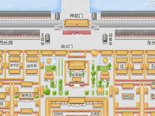 腾讯地图手绘平面图样例——故宫博物院