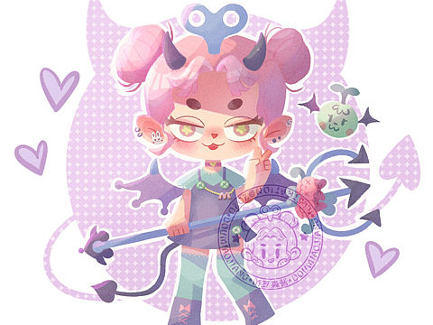 儿童原创插画 个人ID小恶魔