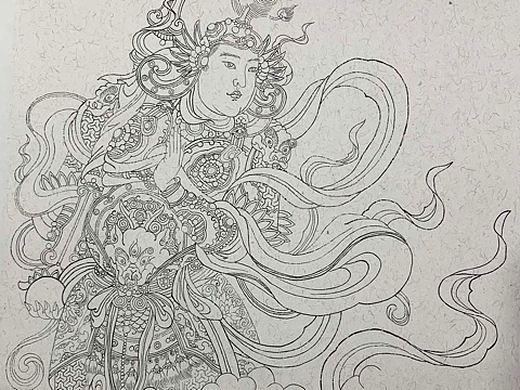 韦驮菩萨05工笔画