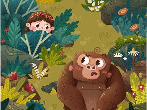 小女孩与大猩猩